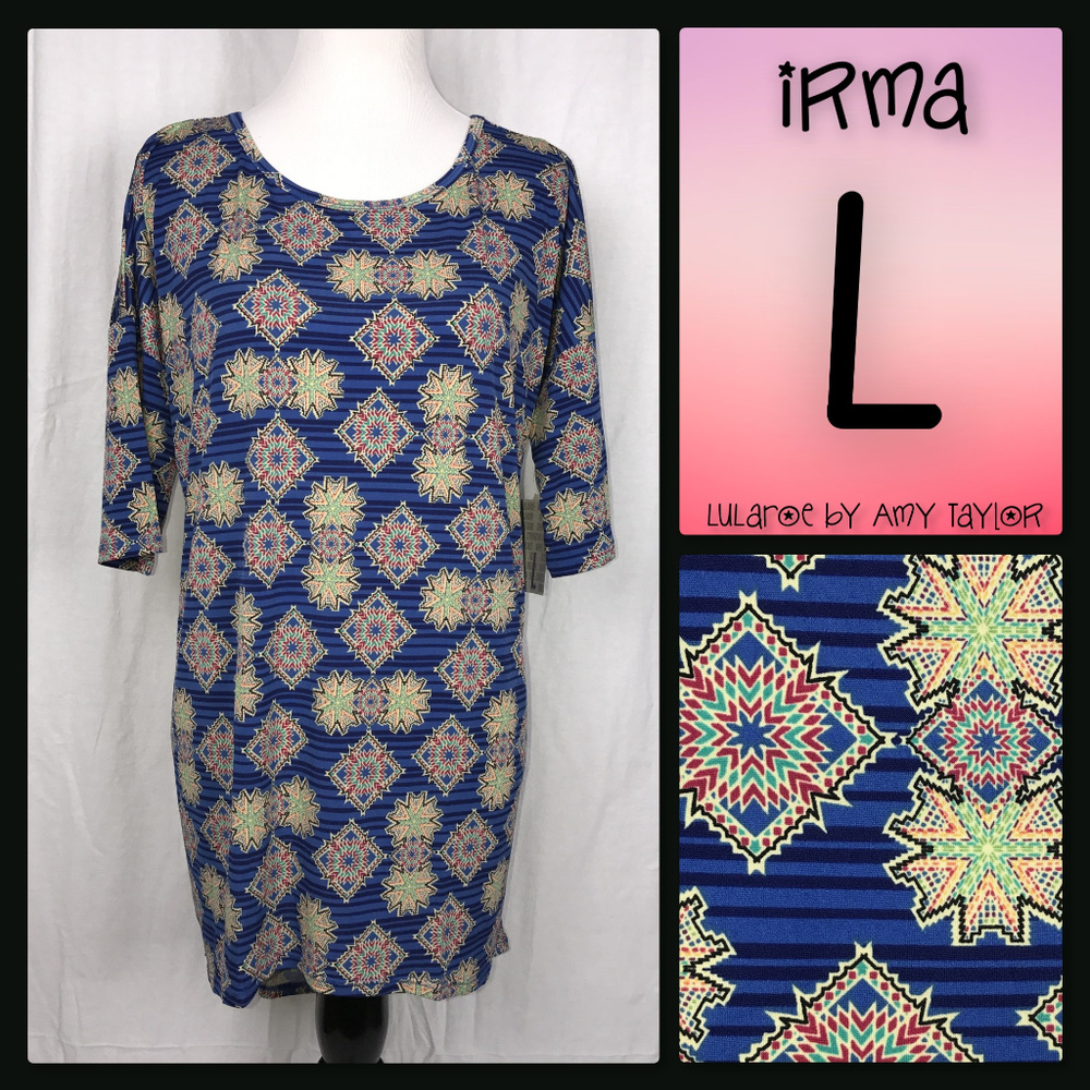 NWT LuLaRoe Irma Tunic - Stripes - L